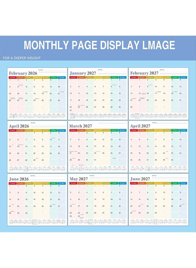 التقويم المغناطيسي للثلاجة، تقويم جداري لمدة 18 شهرًا من يناير 2026 إلى يونيو 2027، تقويم الثلاجة مناسب لحفظ التواريخ المهمة، مثالي للترتيب - Image 3